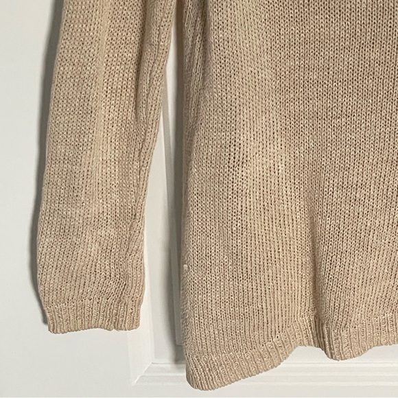 Vince Tan Knit Side Slit Crewneck Sweater - 35935 - Picture 8 of 16